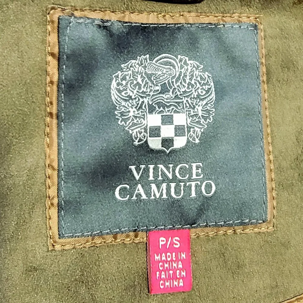 NWT Vince Camuto Woman's Olive Vegan Suede Moto Jacket - Picture 10 of 12